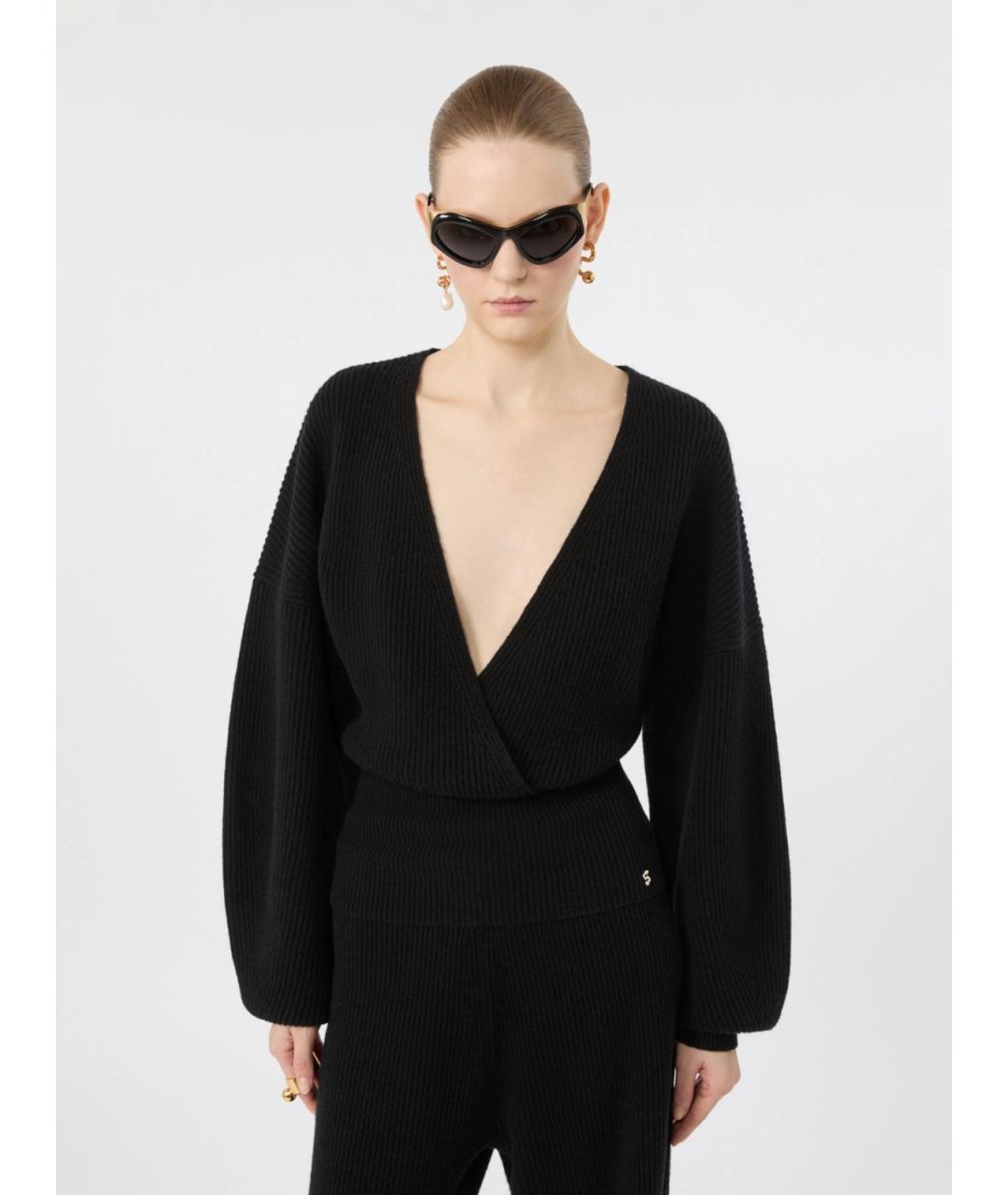 SPORTMAX Черный шерстяной джемпер / свитер, фото 5