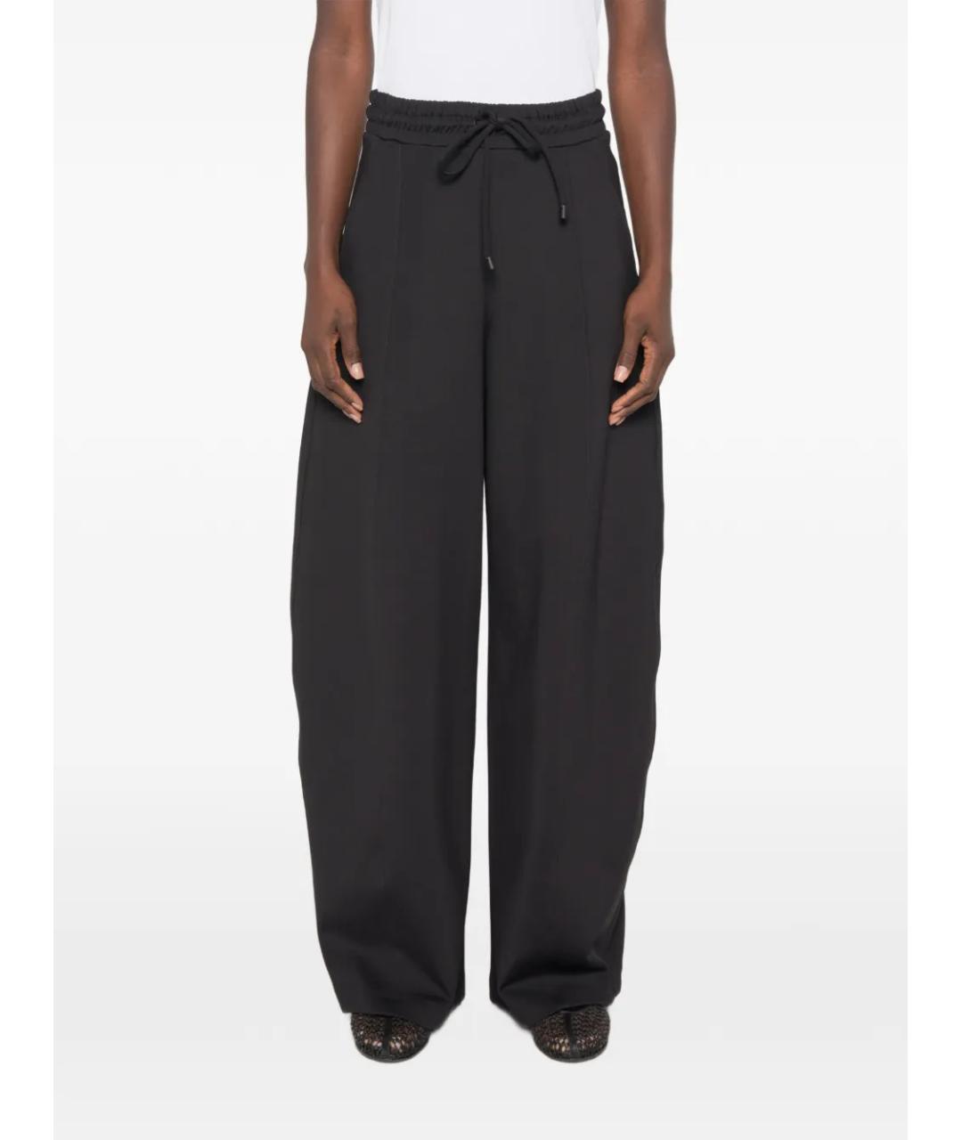 MAX MARA Черные полиамидовые прямые брюки, фото 3