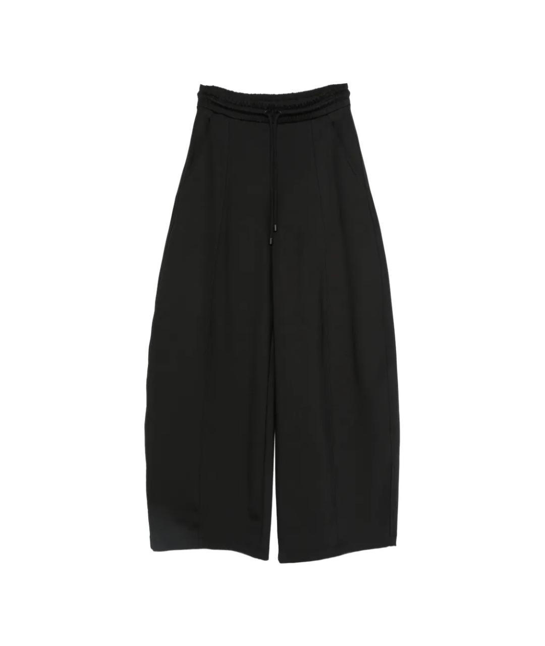 MAX MARA Черные полиамидовые прямые брюки, фото 1