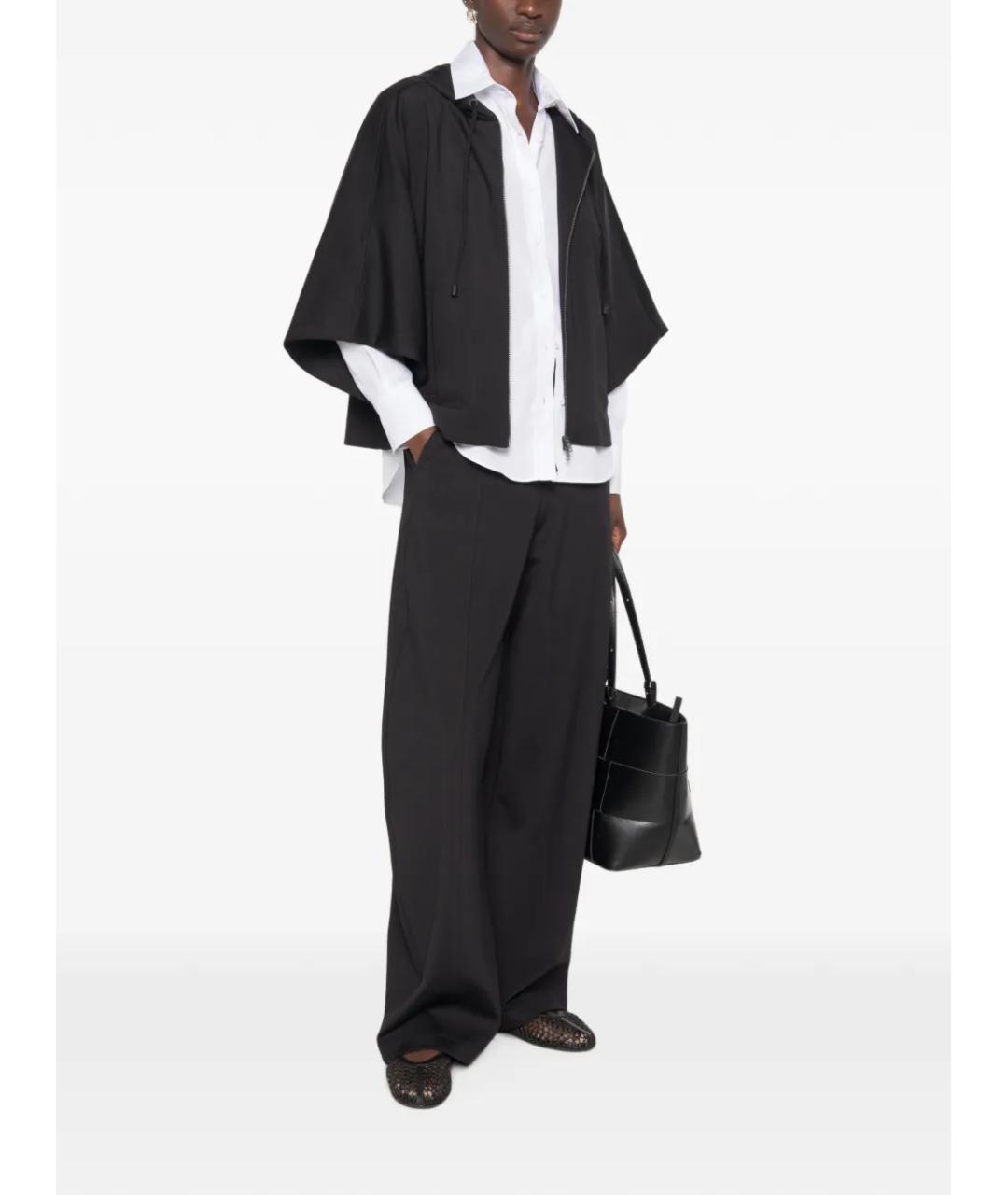 MAX MARA Черные полиамидовые прямые брюки, фото 2