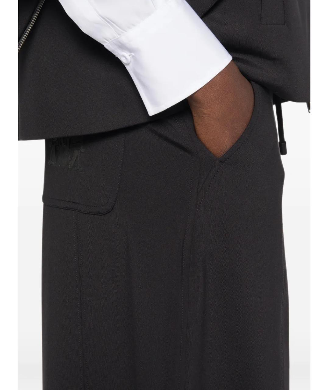 MAX MARA Черные полиамидовые прямые брюки, фото 5