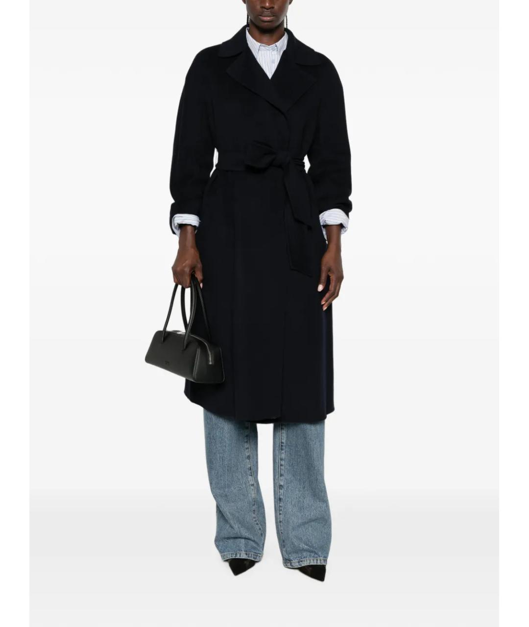MAX MARA STUDIO Черное шерстяное пальто, фото 2