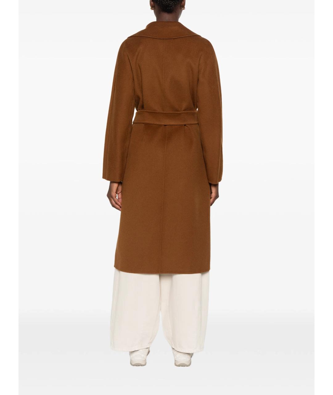 MAX MARA STUDIO Коричневое шерстяное пальто, фото 4