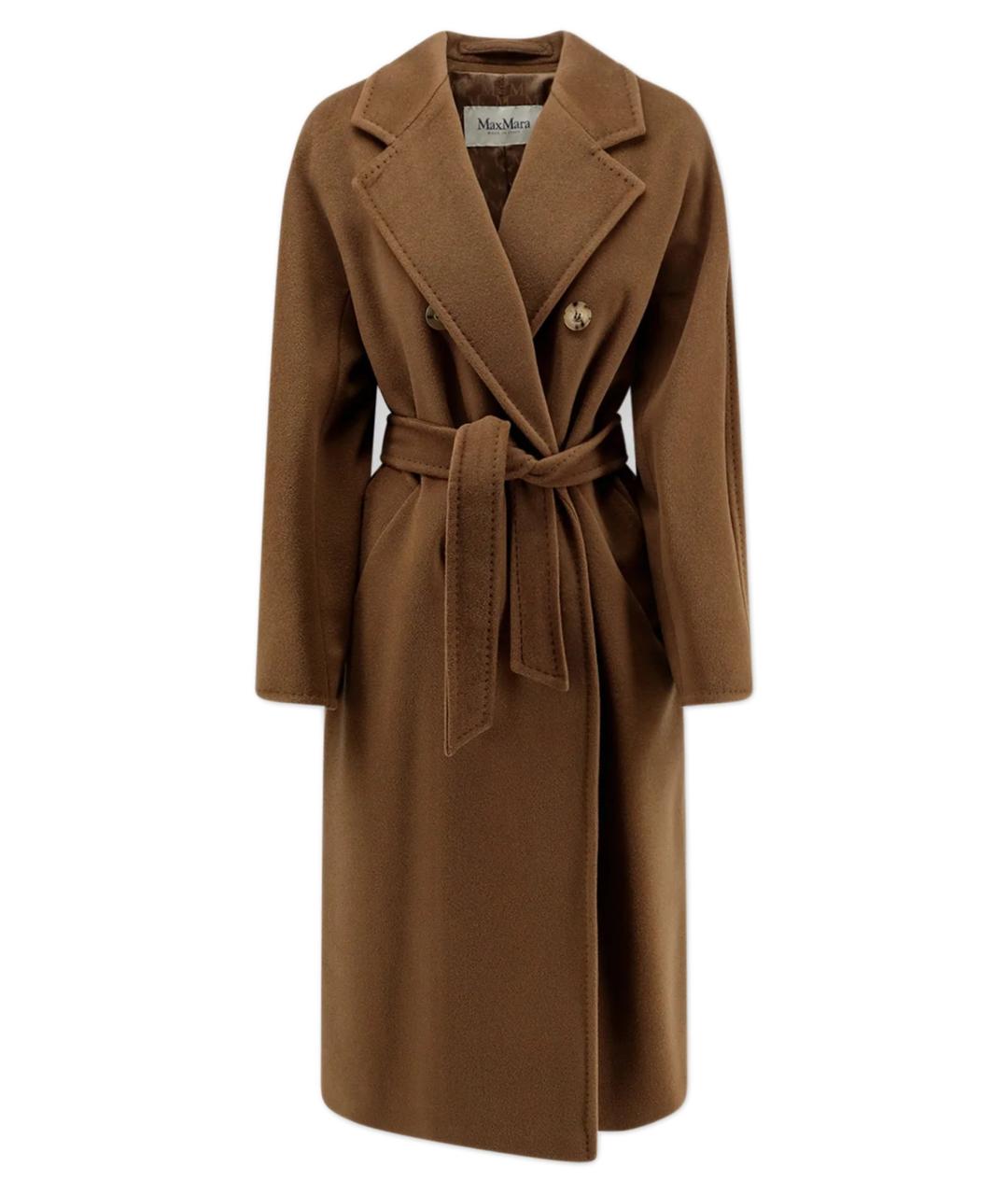 MAX MARA Коричневое шерстяное пальто, фото 1