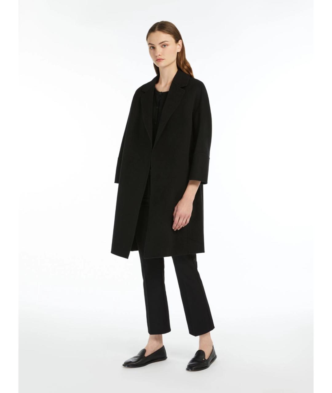 'S MAX MARA Черное шерстяное пальто, фото 2