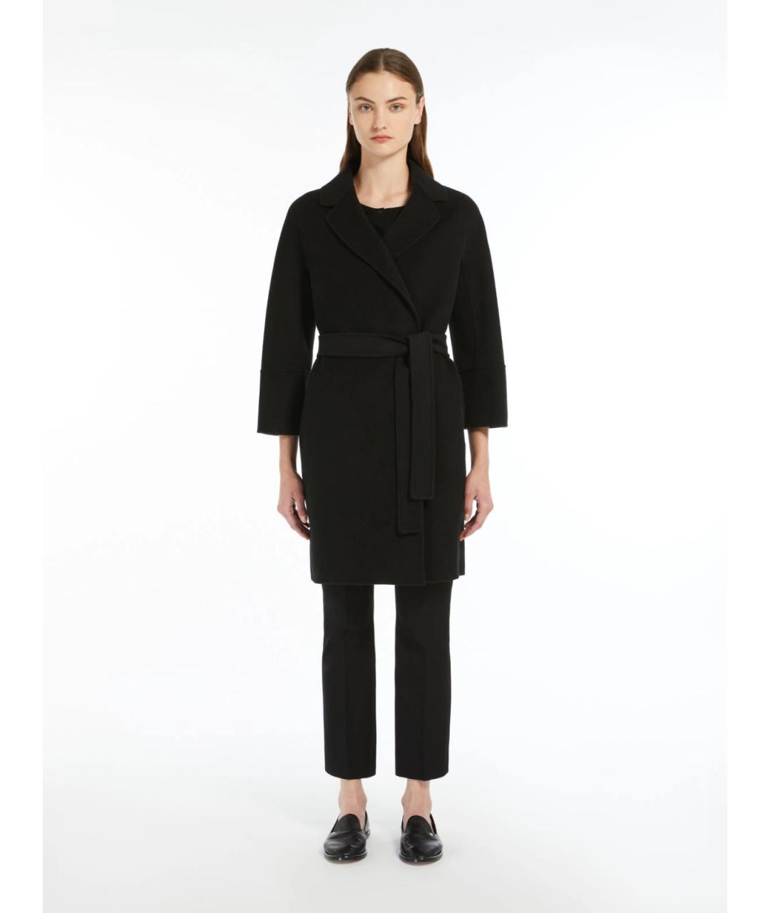 'S MAX MARA Черное шерстяное пальто, фото 3