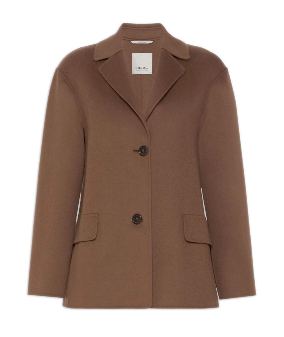 'S MAX MARA Коричневое шерстяное пальто, фото 1