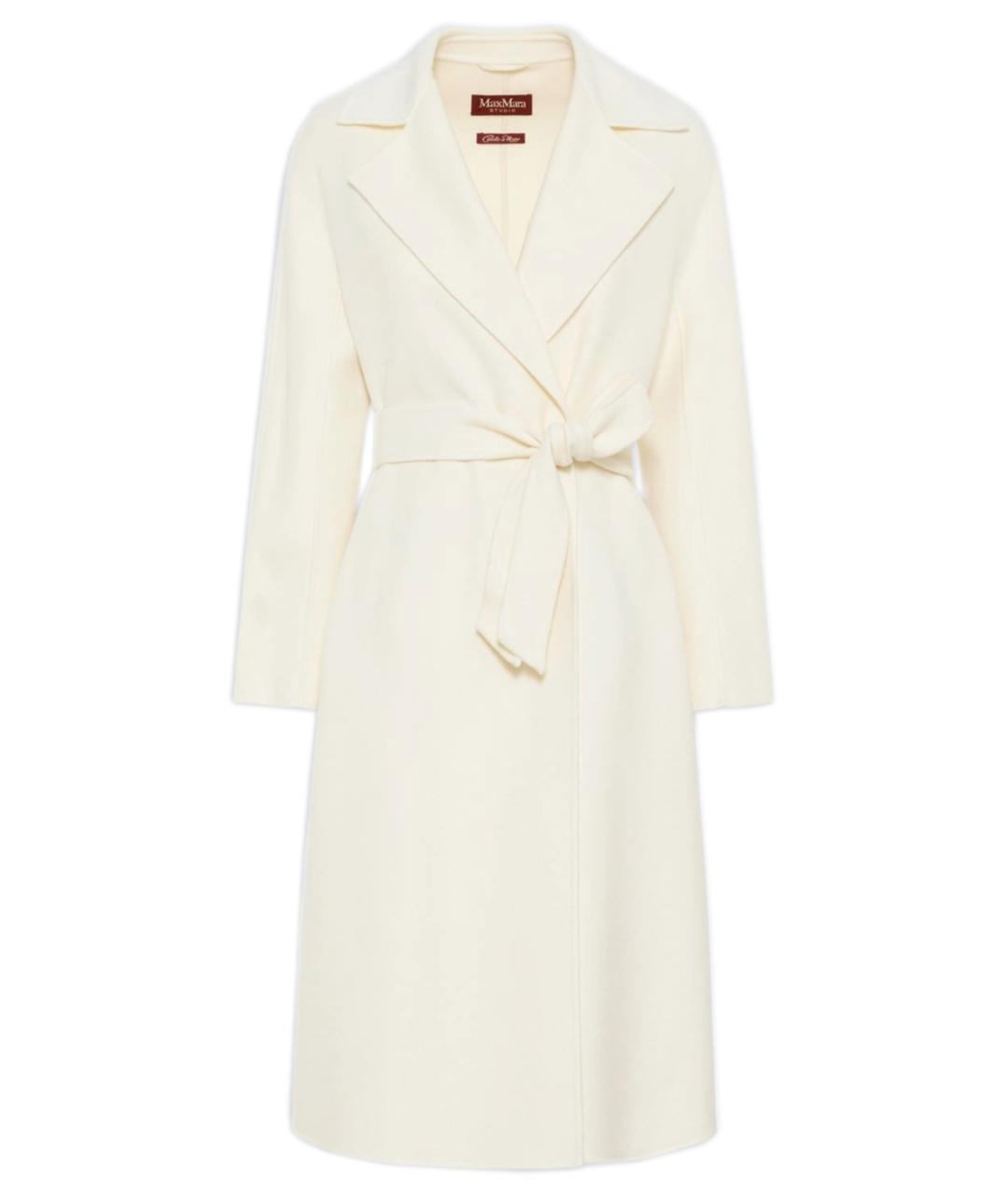 MAX MARA STUDIO Белое шерстяное пальто, фото 1