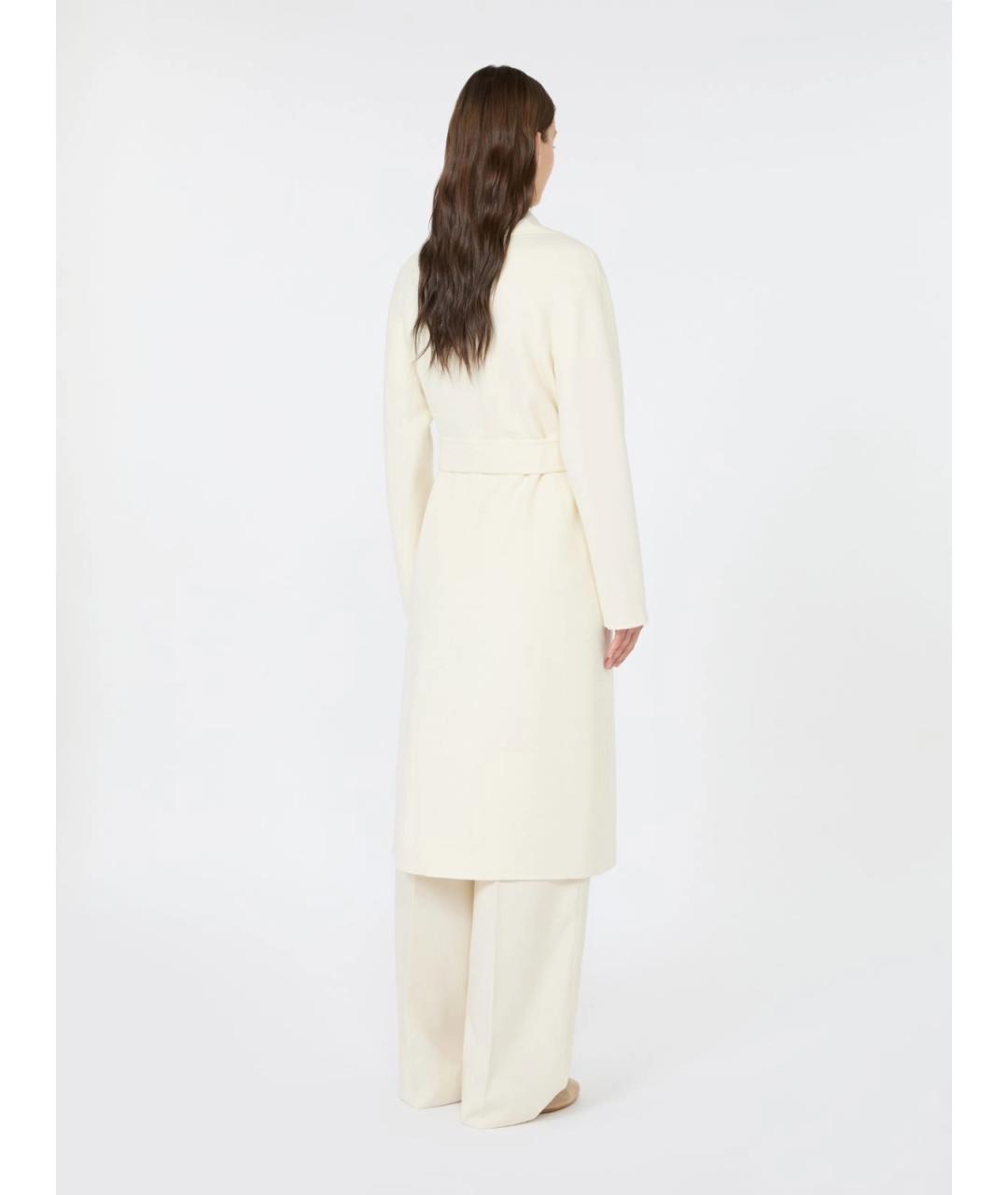 MAX MARA STUDIO Белое шерстяное пальто, фото 4