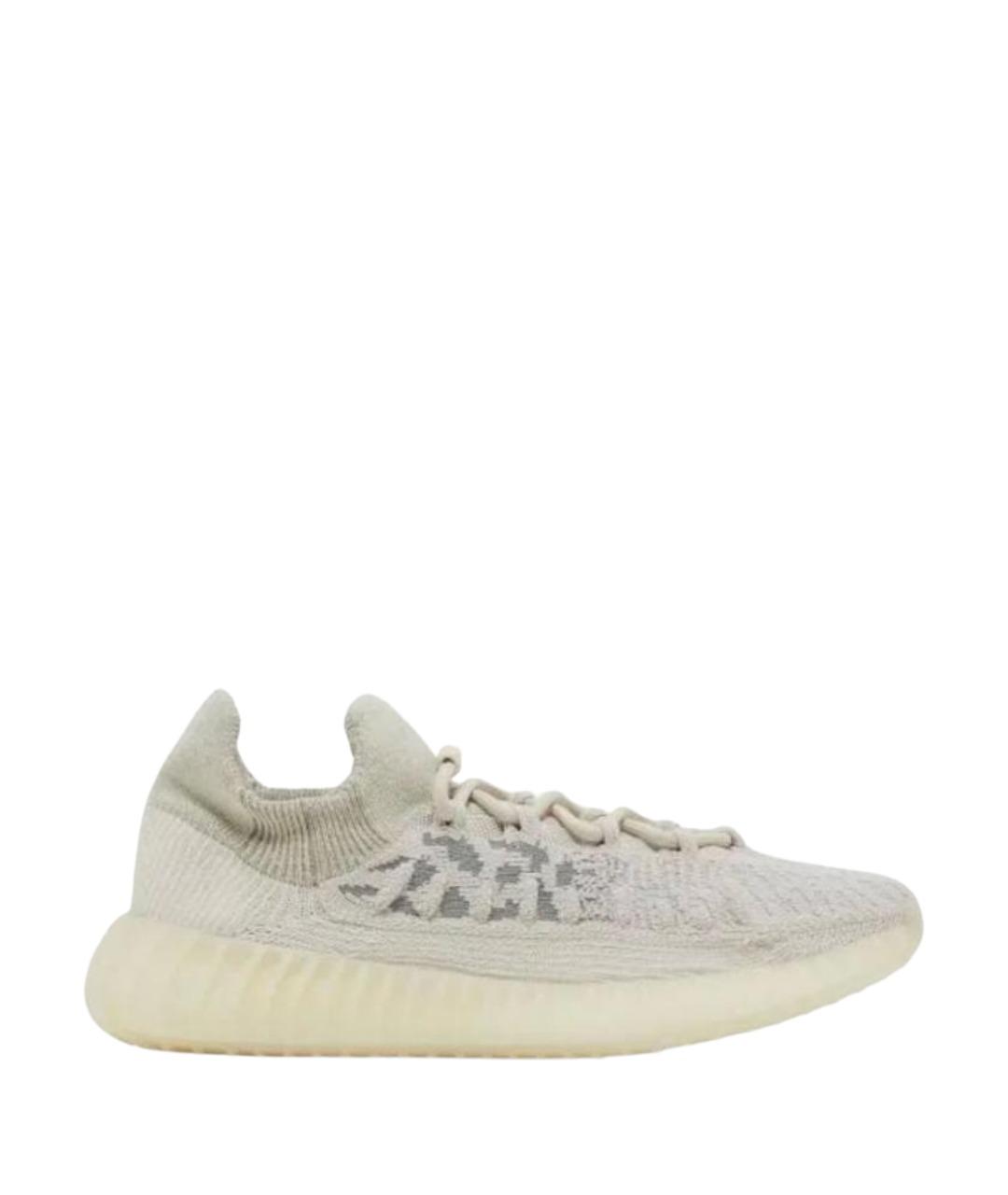 ADIDAS YEEZY Белые текстильные низкие кроссовки / кеды, фото 1