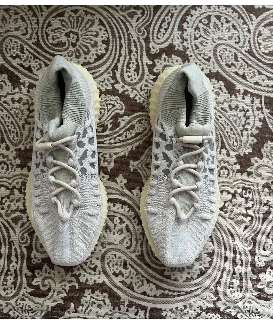 ADIDAS YEEZY Белые текстильные низкие кроссовки / кеды, фото 2
