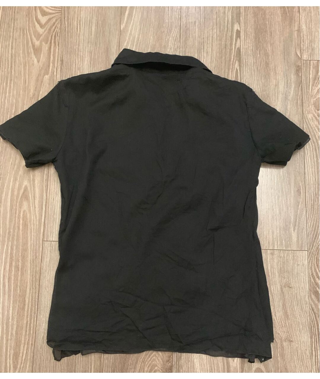 JIL SANDER Черная шелковая футболка, фото 2