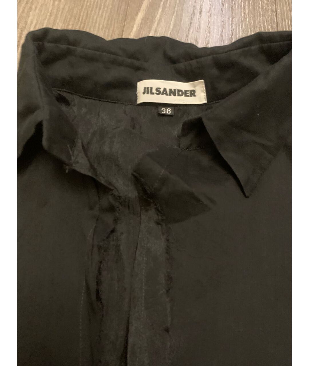 JIL SANDER Черная шелковая футболка, фото 3