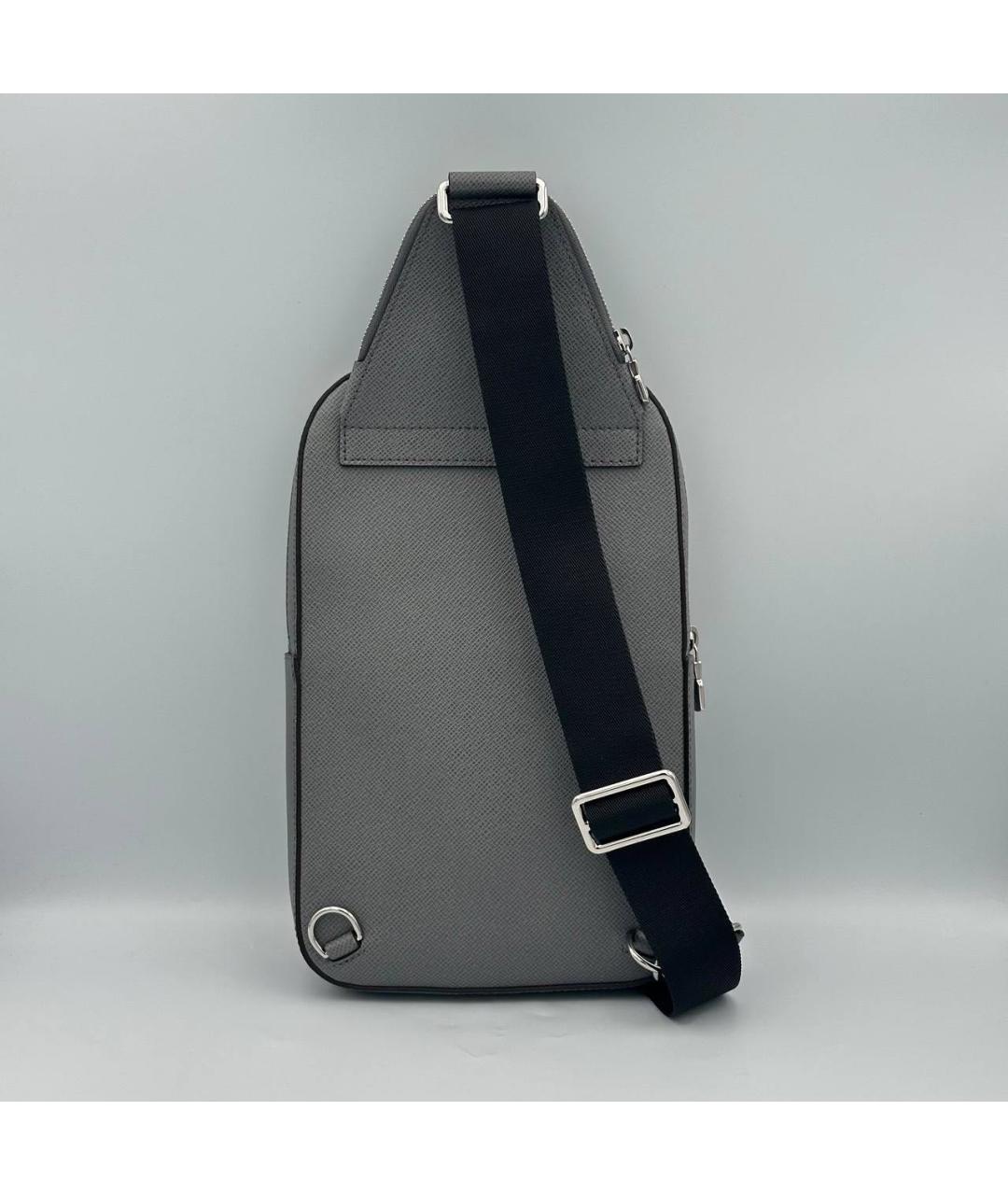 LOUIS VUITTON Серая кожаная сумка на плечо, фото 2