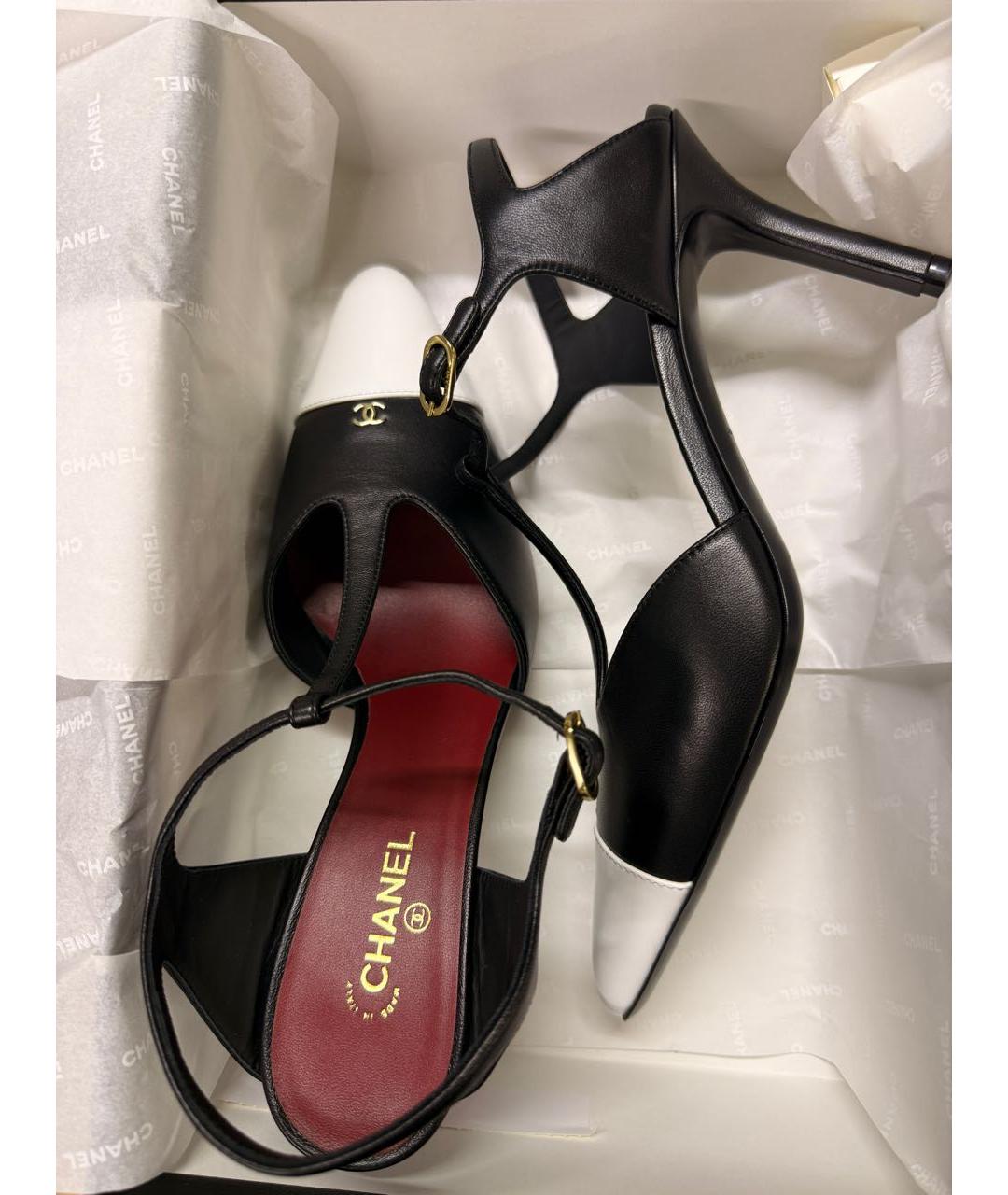 CHANEL Черные кожаные туфли, фото 5