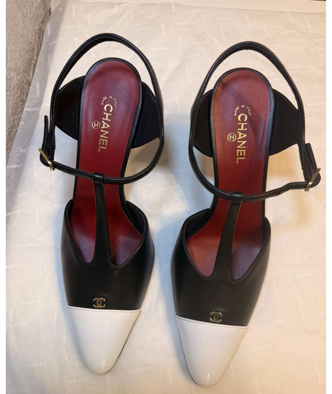 CHANEL Черные кожаные туфли, фото 2