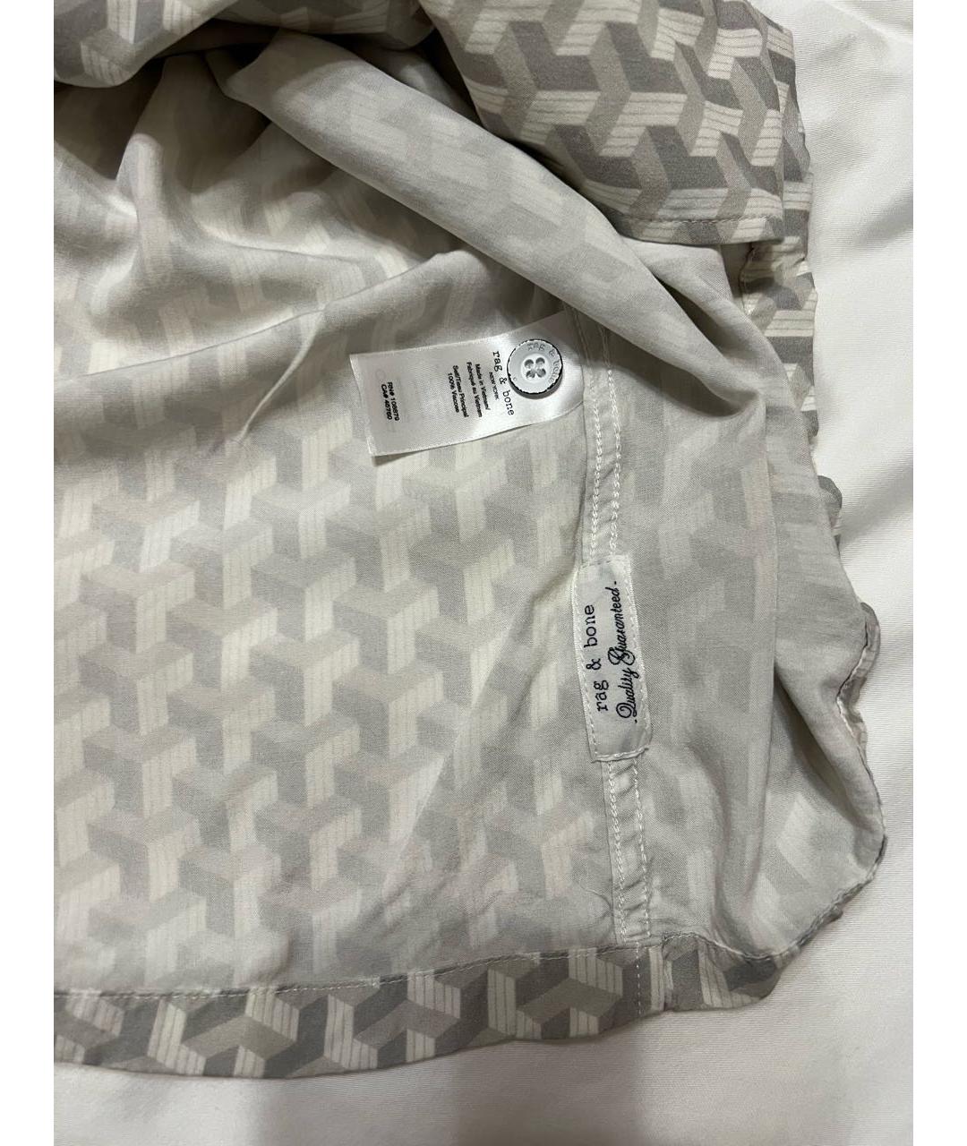 RAG & BONE Серая кэжуал рубашка, фото 4