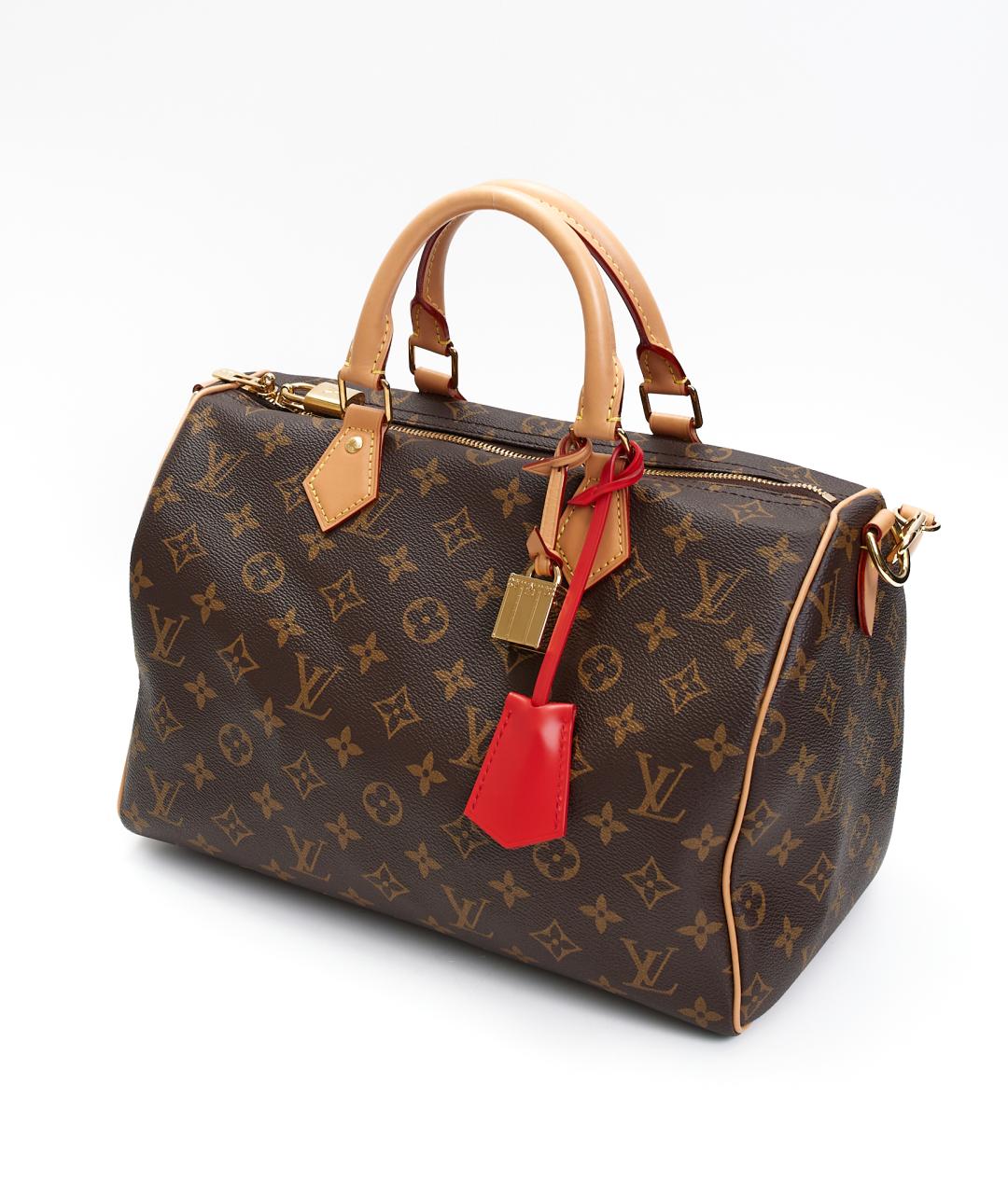 LOUIS VUITTON Коричневая сумка с короткими ручками из канвы, фото 2