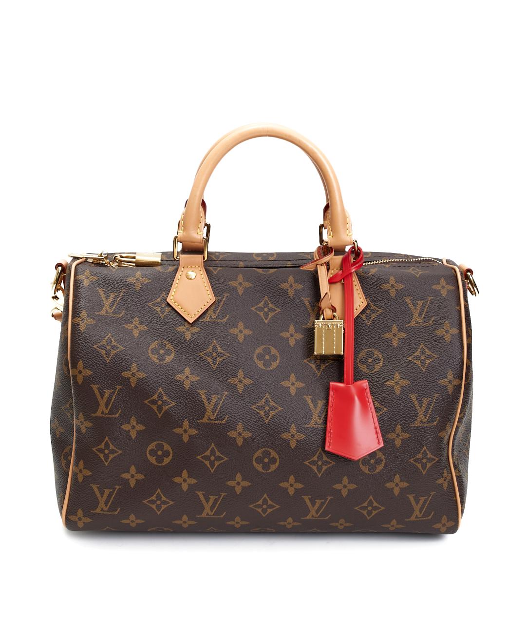 LOUIS VUITTON Коричневая сумка с короткими ручками из канвы, фото 7