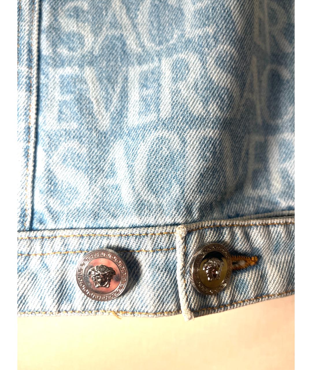 VERSACE Голубое деним повседневное платье, фото 3