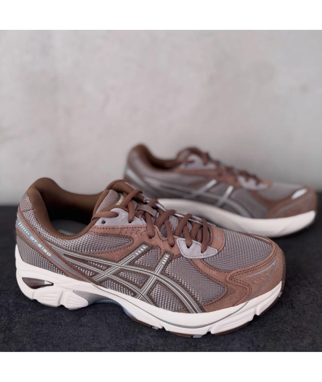 ASICS Коричневые текстильные низкие кроссовки / кеды, фото 5