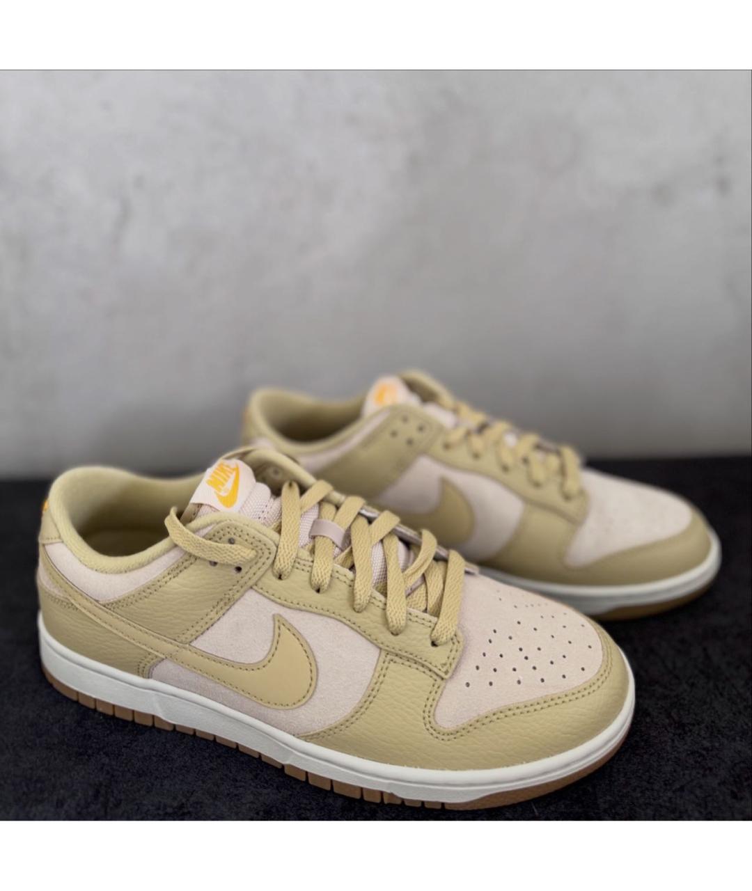 NIKE Горчичные замшевые низкие кроссовки / кеды, фото 2