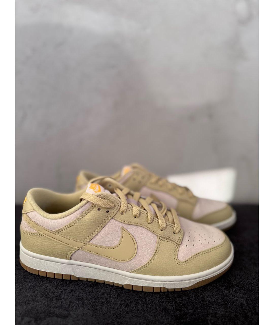 NIKE Горчичные замшевые низкие кроссовки / кеды, фото 5