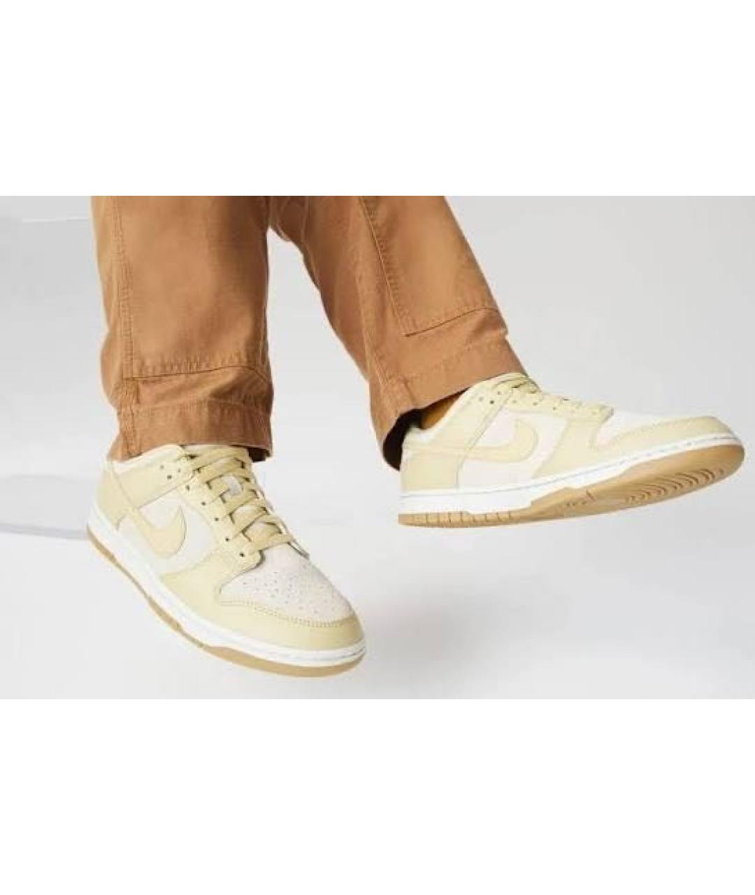 NIKE Горчичные замшевые низкие кроссовки / кеды, фото 4