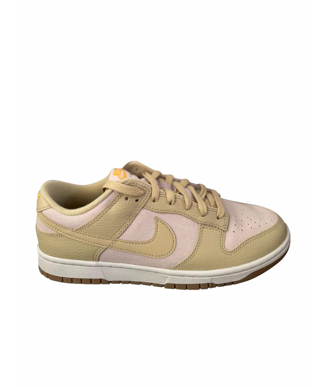 NIKE Горчичные замшевые низкие кроссовки / кеды, фото 1