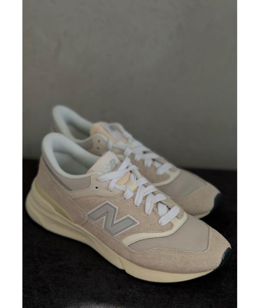 NEW BALANCE Бежевые замшевые низкие кроссовки / кеды, фото 2