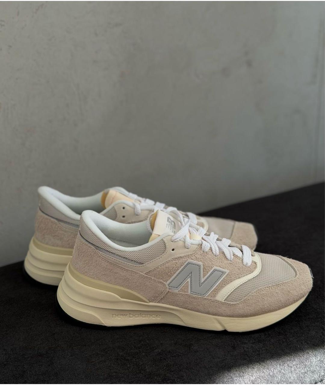 NEW BALANCE Бежевые замшевые низкие кроссовки / кеды, фото 4