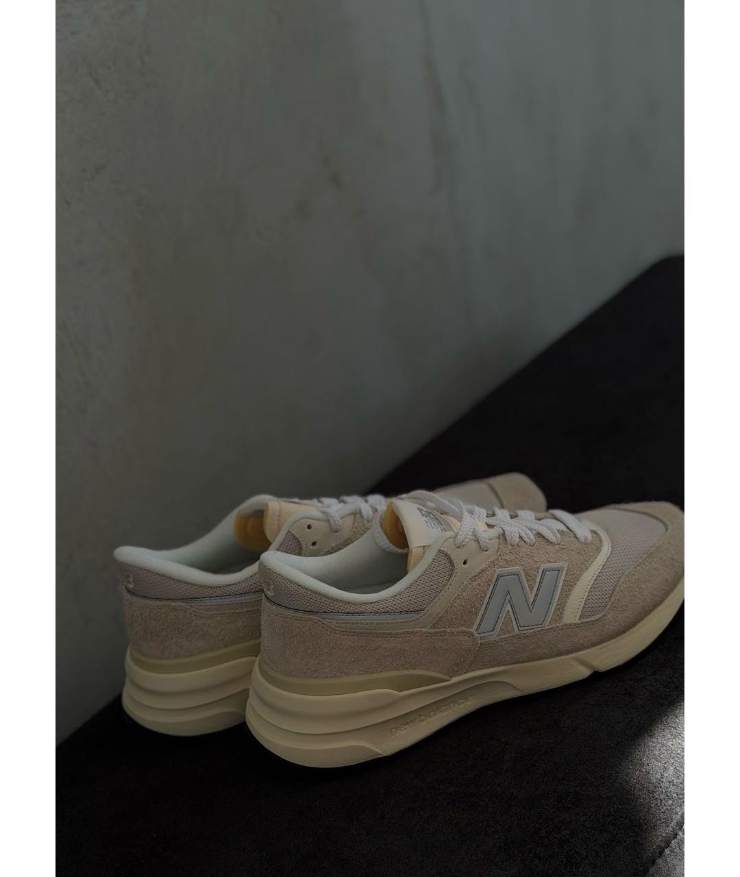 NEW BALANCE Бежевые замшевые низкие кроссовки / кеды, фото 3