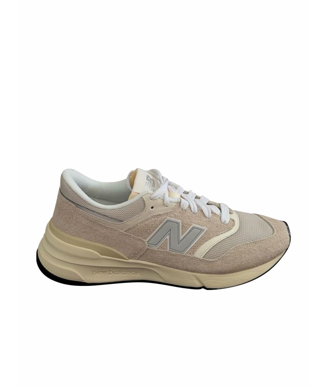 NEW BALANCE Бежевые замшевые низкие кроссовки / кеды, фото 1