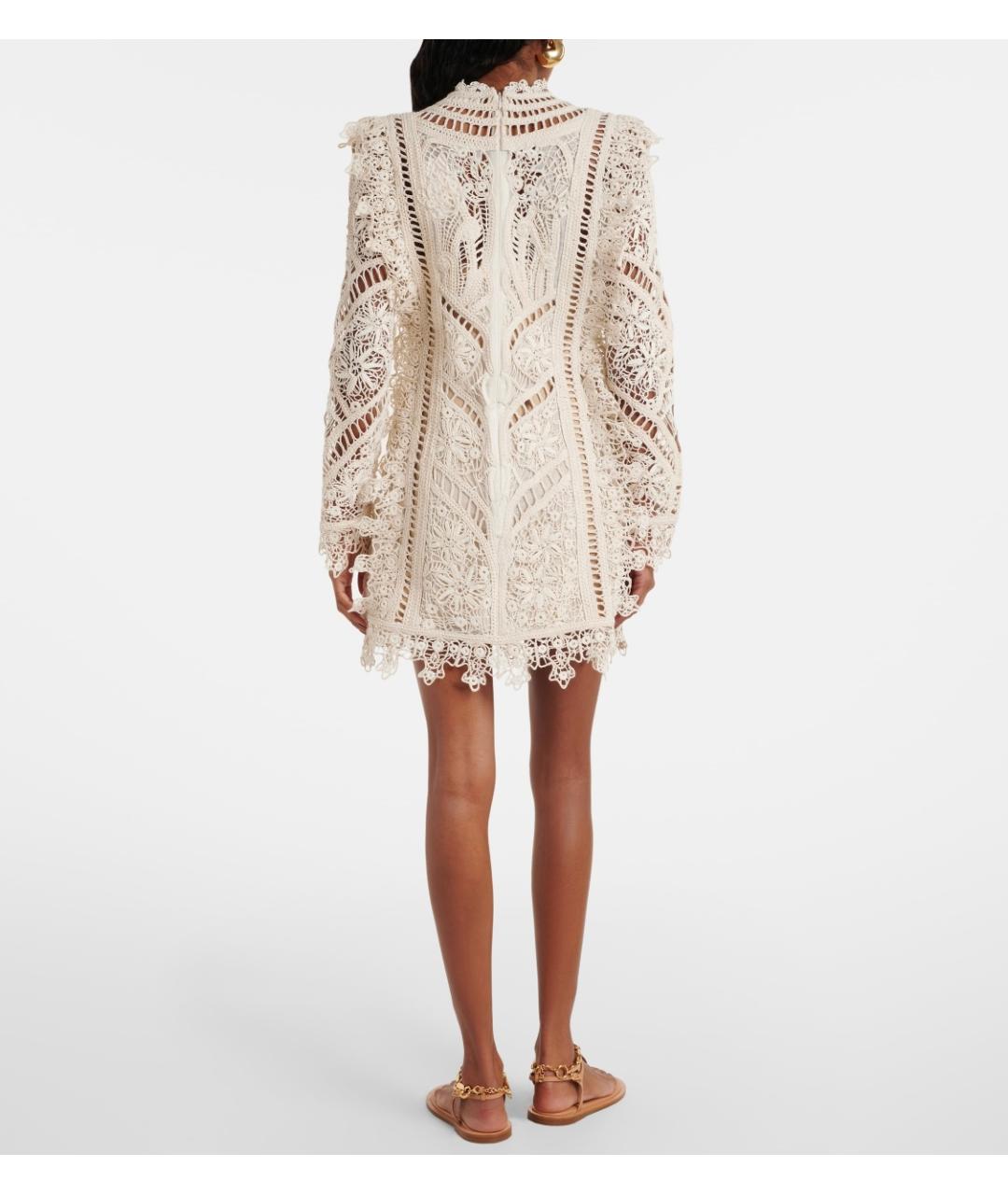 ZIMMERMANN Бежевое хлопковое коктейльное платье, фото 3