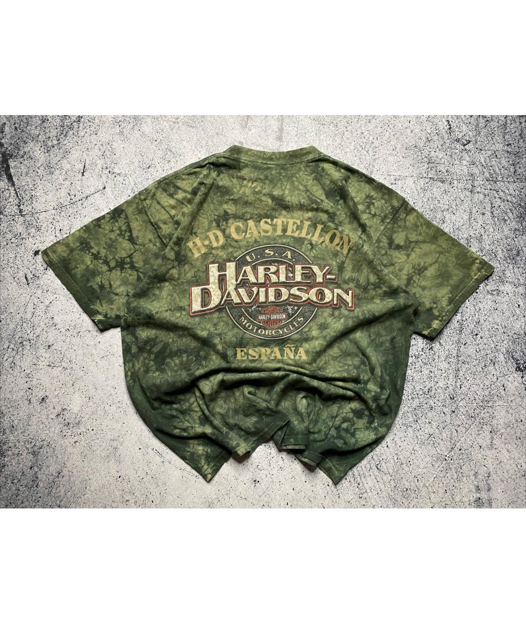 Harley Davidson Зеленая хлопковая футболка, фото 4