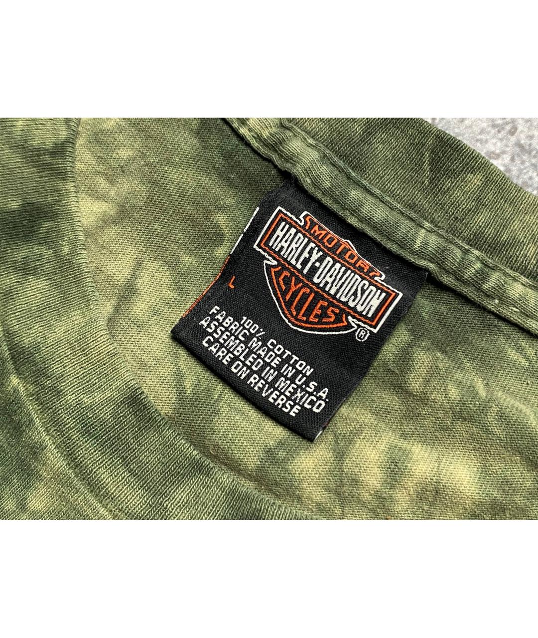 Harley Davidson Зеленая хлопковая футболка, фото 9