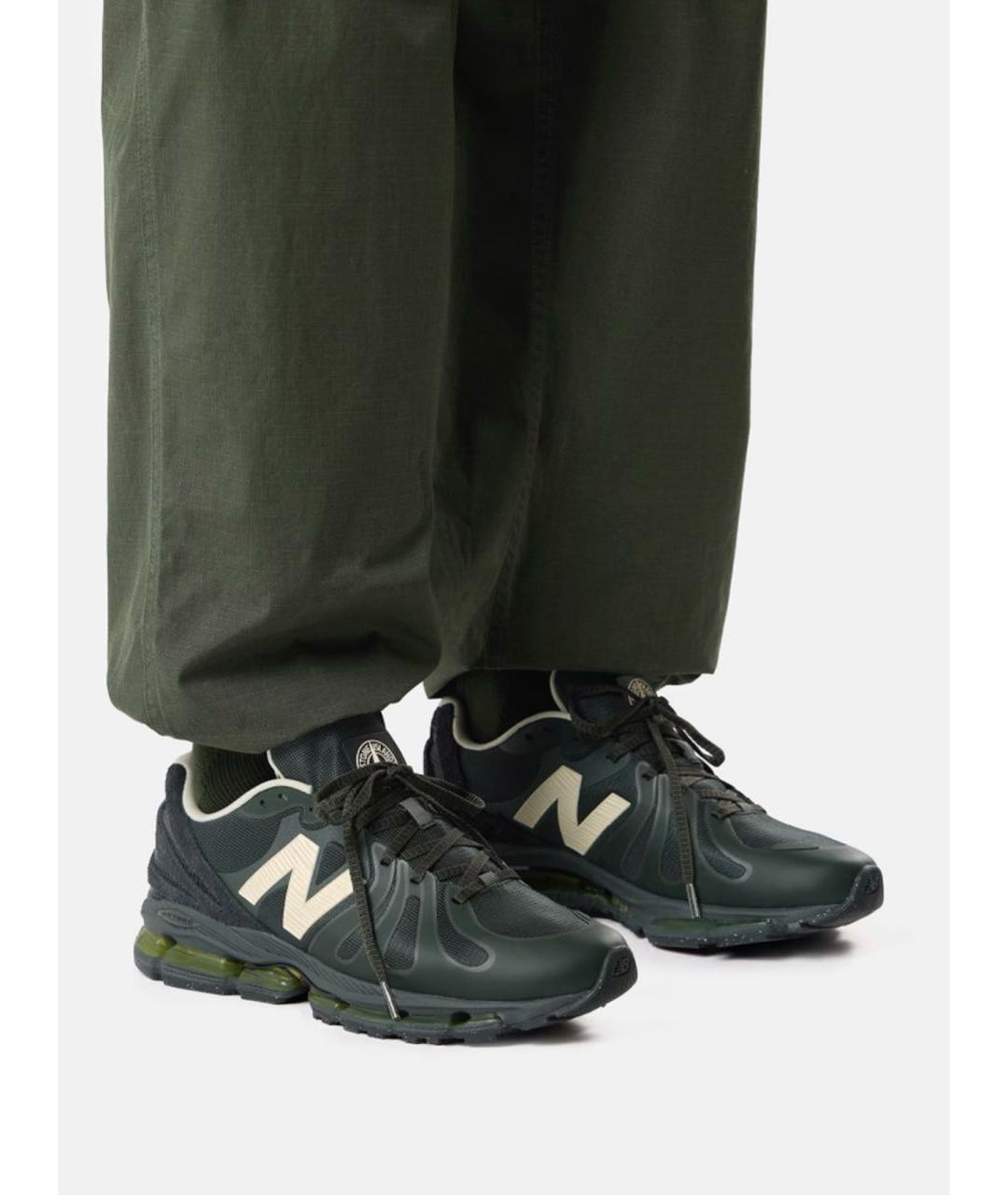 STONE ISLAND Зеленые текстильные низкие кроссовки / кеды, фото 3