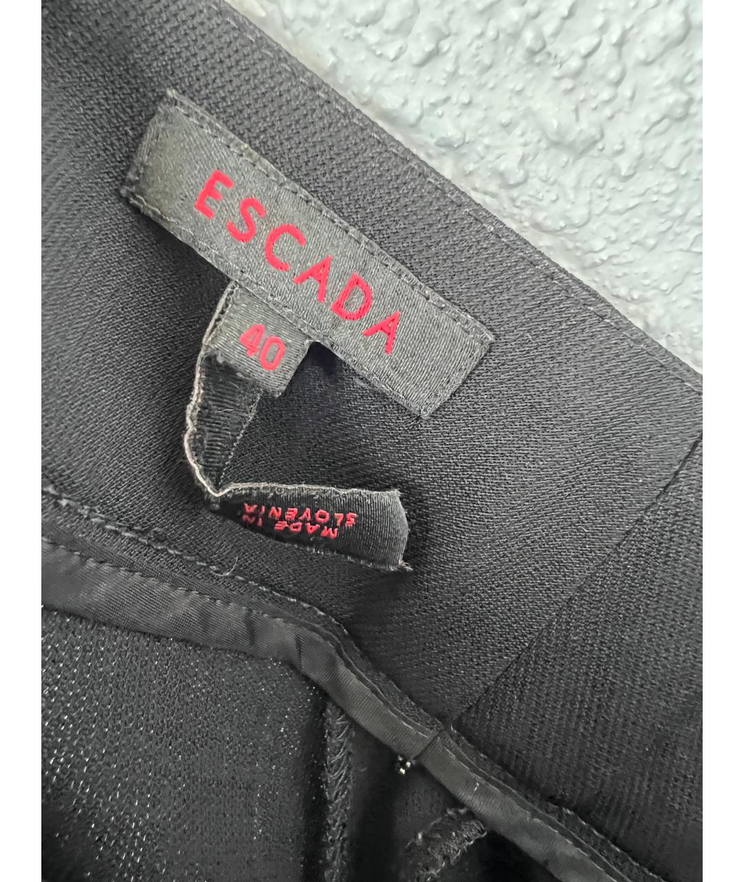 ESCADA Черные шерстяные брюки широкие, фото 2