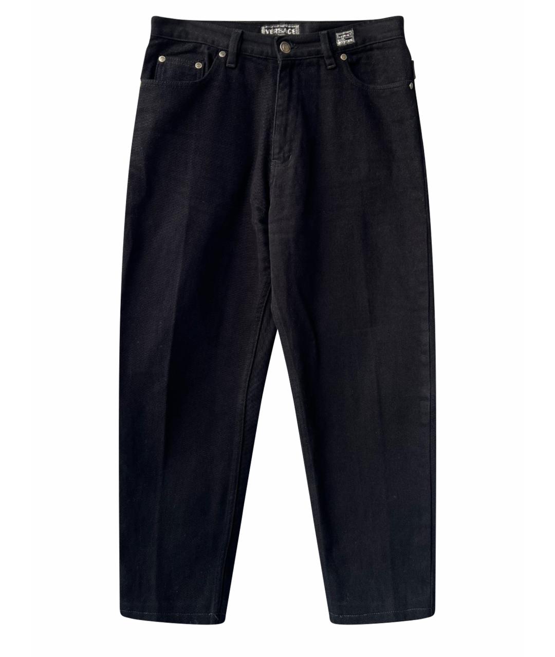 VERSACE JEANS COUTURE Черные хлопковые прямые джинсы, фото 1