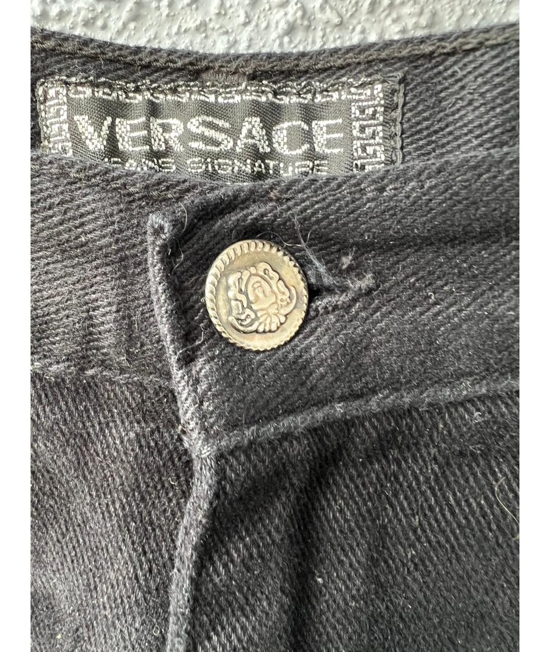 VERSACE JEANS COUTURE Черные хлопковые прямые джинсы, фото 3