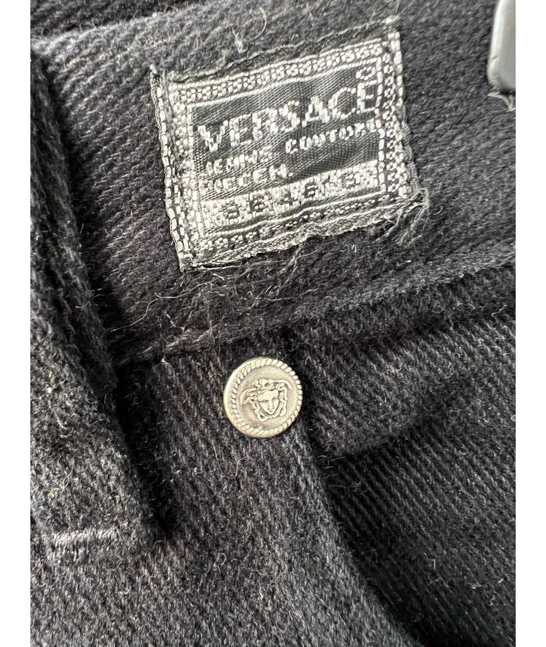 VERSACE JEANS COUTURE Черные хлопковые прямые джинсы, фото 4