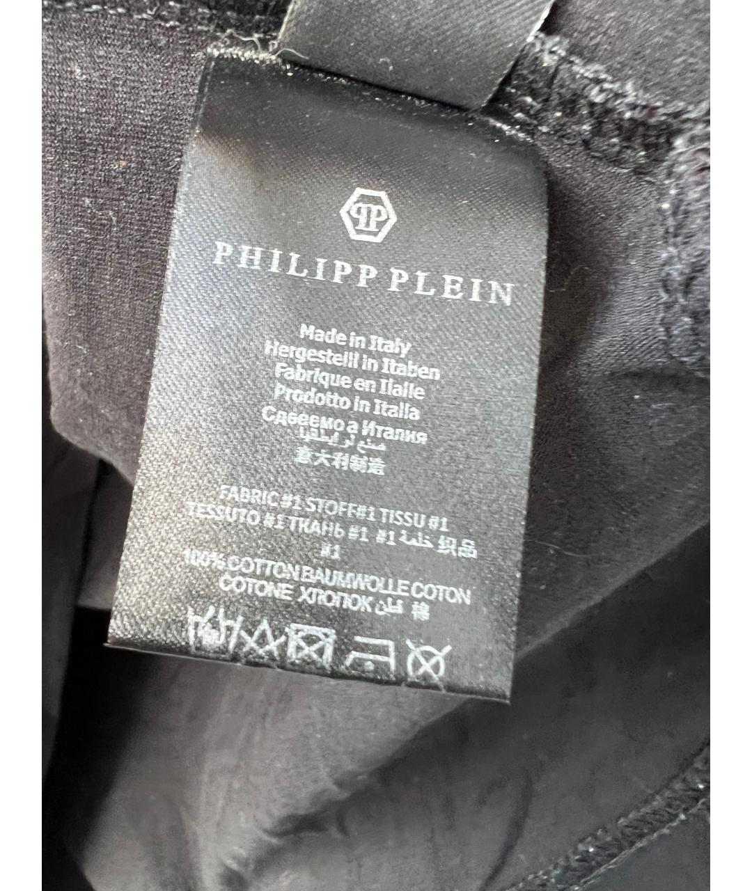 PHILIPP PLEIN Черная хлопковая футболка, фото 7