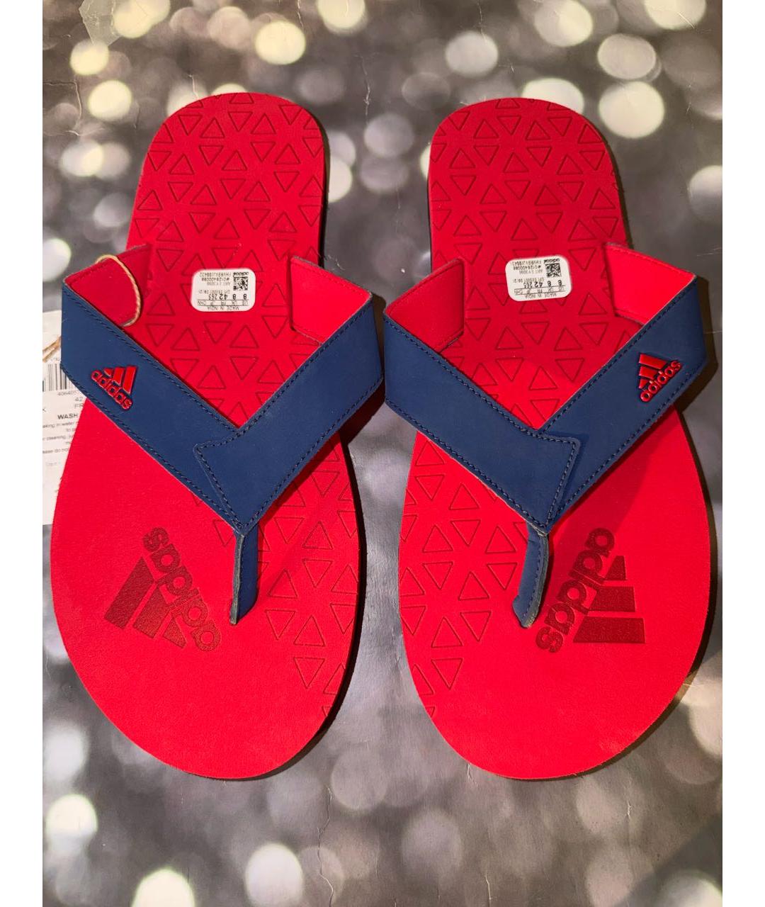 ADIDAS Красные шлепанцы, фото 6