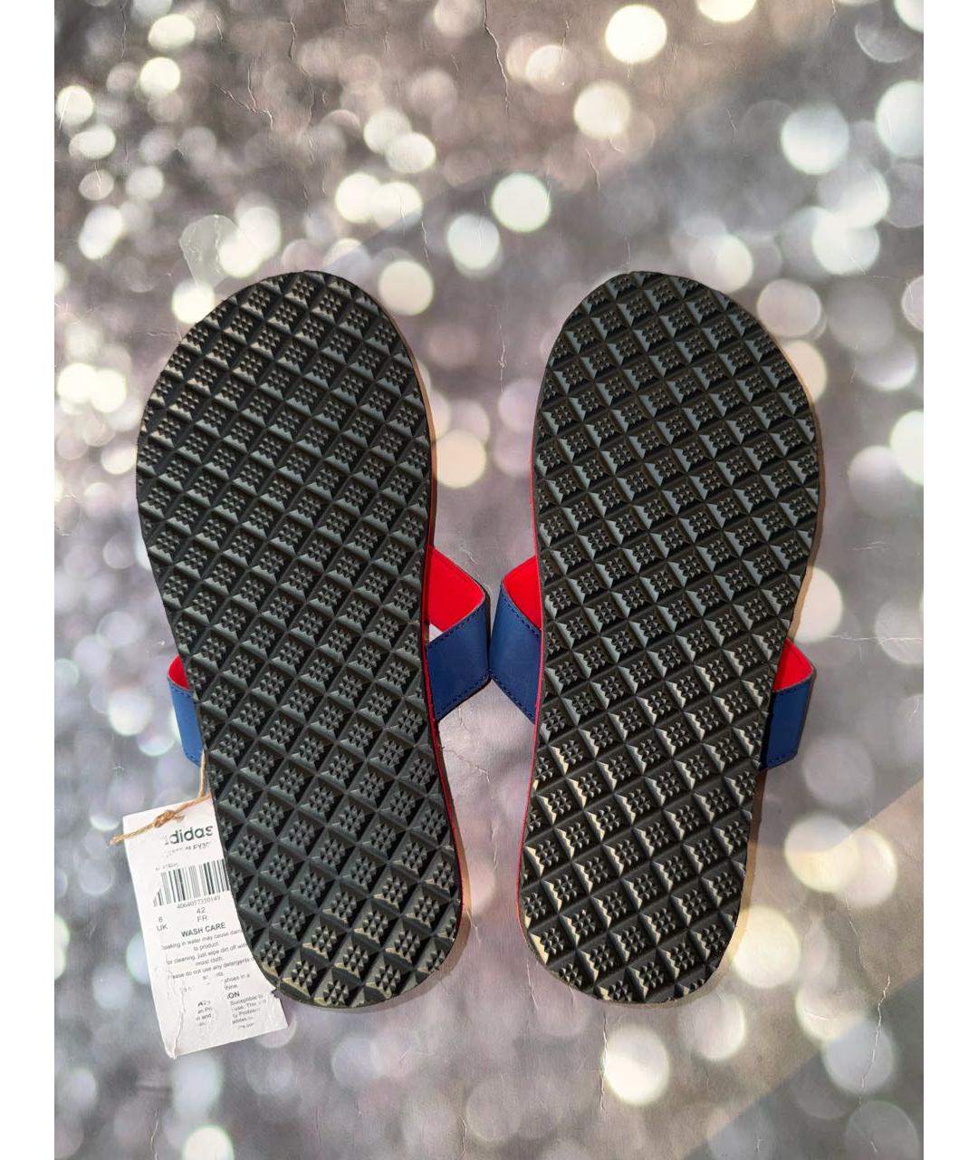 ADIDAS Красные шлепанцы, фото 5