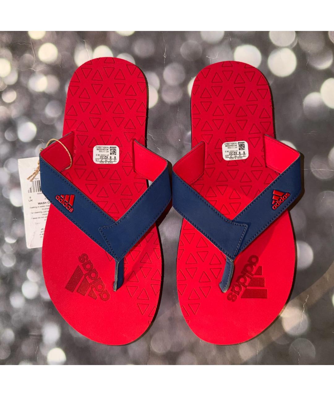 ADIDAS Красные шлепанцы, фото 2