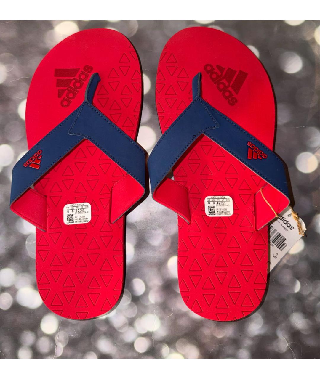 ADIDAS Красные шлепанцы, фото 3