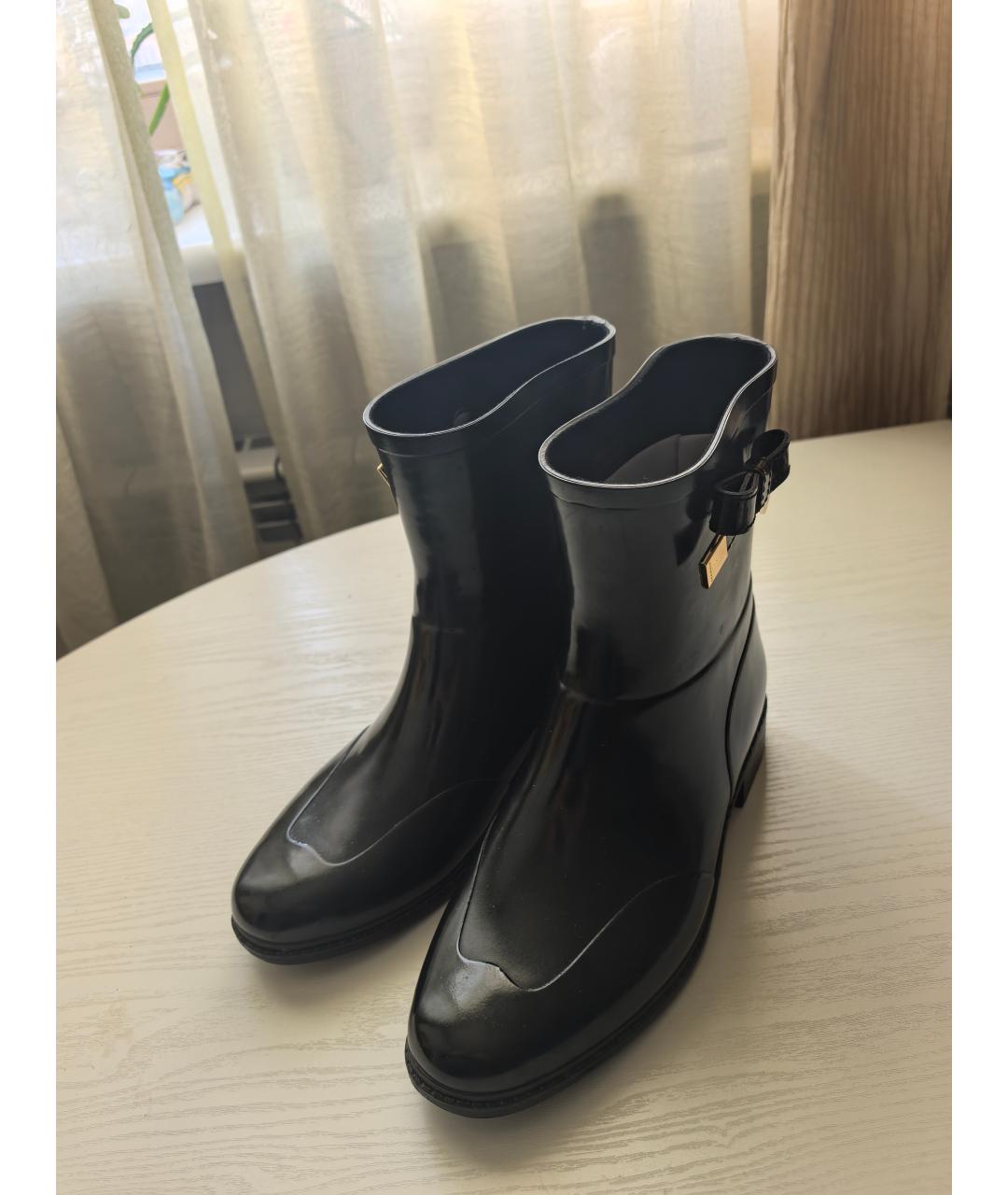 BURBERRY Черные резиновые сапоги, фото 2
