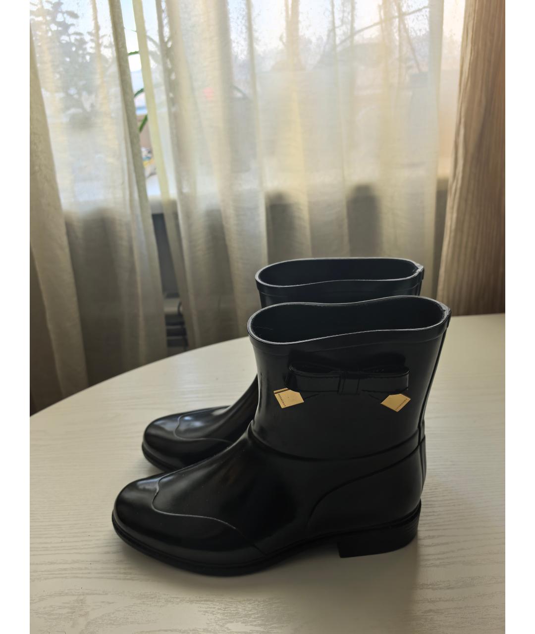 BURBERRY Черные резиновые сапоги, фото 4