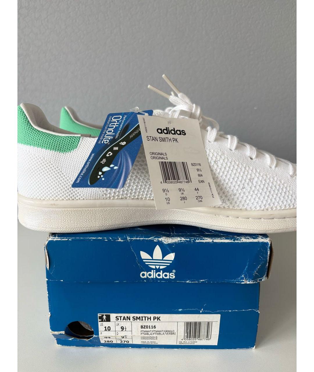 ADIDAS Белые текстильные низкие кроссовки / кеды, фото 6