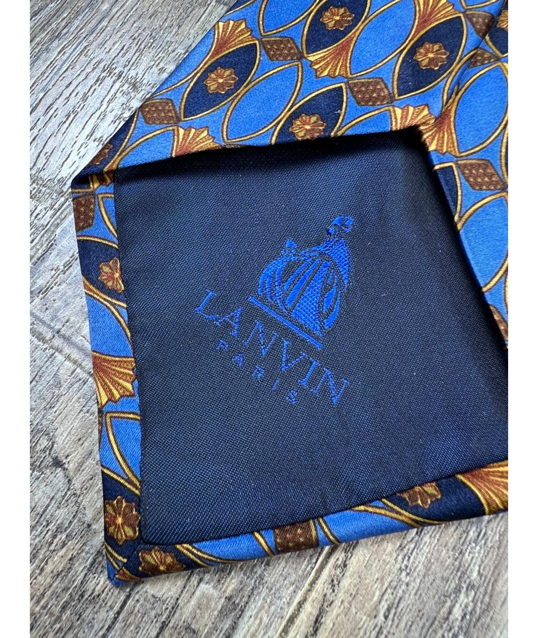 LANVIN Синий шелковый галстук, фото 5